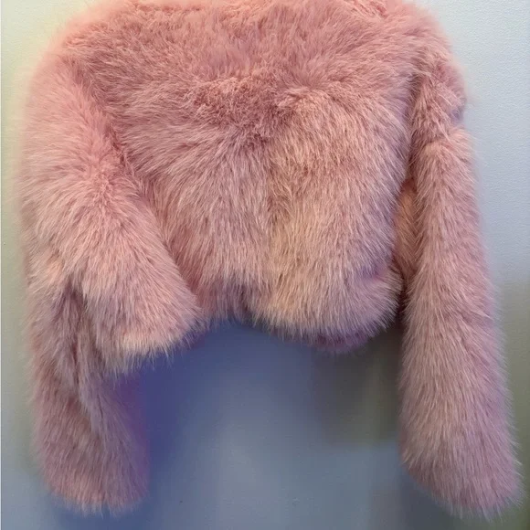 Chic Pink Faux Fur Jacket - Picture 2 of 2
